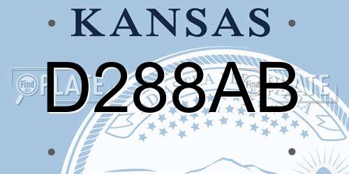 D288AB Kansas License Plate