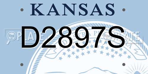 D2897S Kansas License Plate