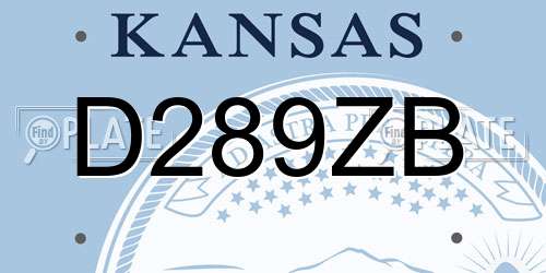 D289ZB Kansas License Plate