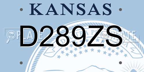D289ZS Kansas License Plate