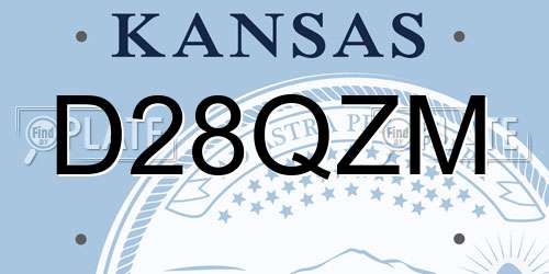 D28QZM Kansas License Plate