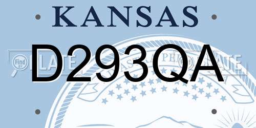 D293QA Kansas License Plate