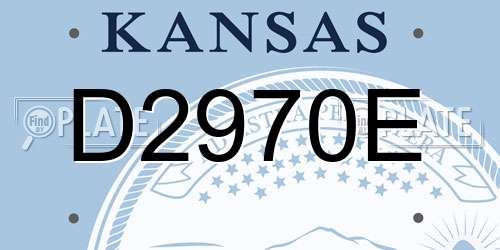 D2970E Kansas License Plate