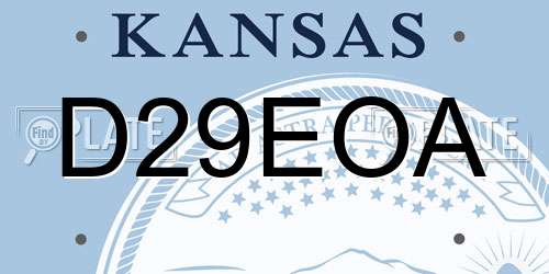 D29EOA Kansas License Plate