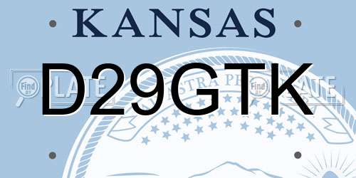 D29GTK Kansas License Plate