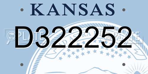 D322252 Kansas License Plate
