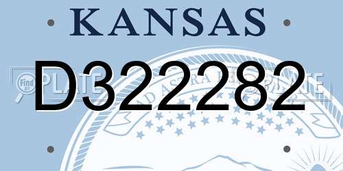 D322282 Kansas License Plate