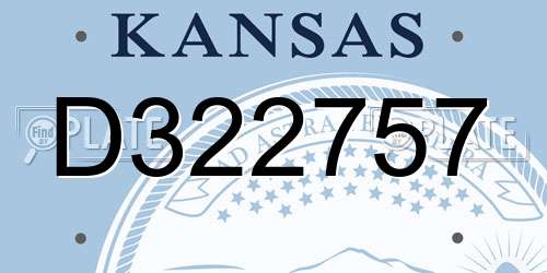 D322757 Kansas License Plate