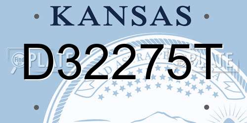 D32275T Kansas License Plate
