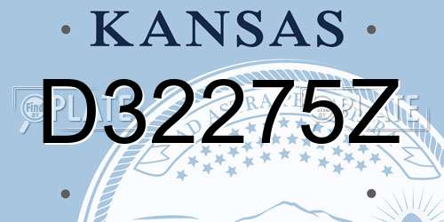 D32275Z Kansas License Plate