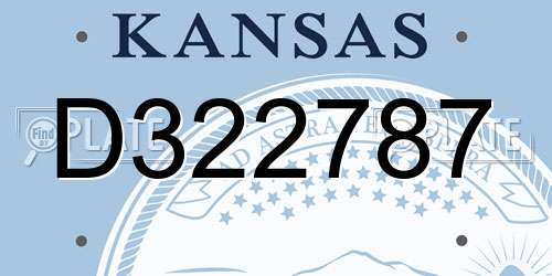 D322787 Kansas License Plate