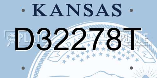 D32278T Kansas License Plate