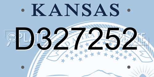 D327252 Kansas License Plate