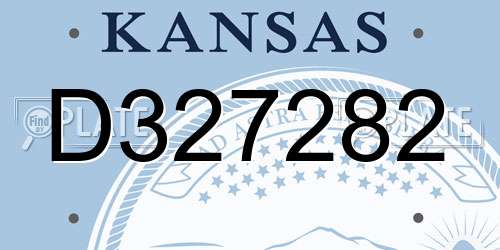 D327282 Kansas License Plate
