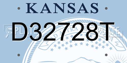D32728T Kansas License Plate