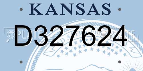 D327624 Kansas License Plate
