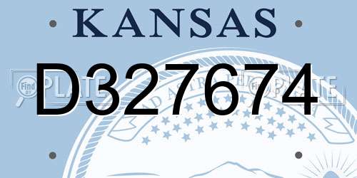 D327674 Kansas License Plate