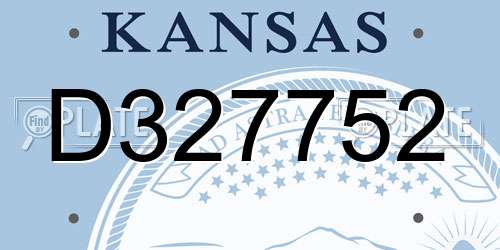 D327752 Kansas License Plate