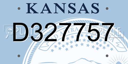 D327757 Kansas License Plate