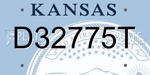 D32775T Kansas License Plate