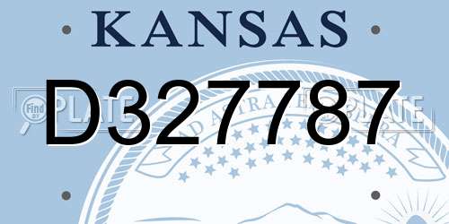 D327787 Kansas License Plate