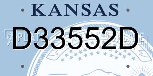D33552D Kansas License Plate