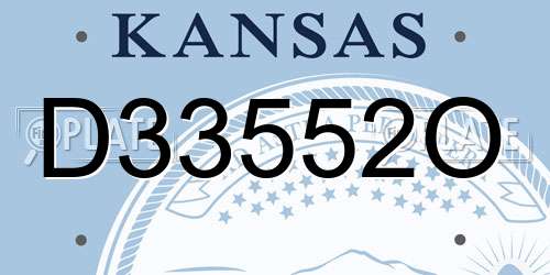 D33552O Kansas License Plate
