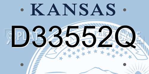 D33552Q Kansas License Plate