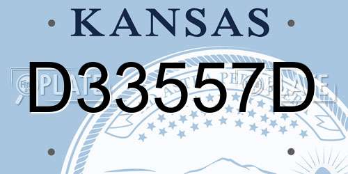 D33557D Kansas License Plate