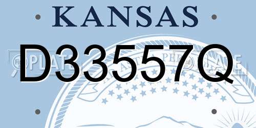 D33557Q Kansas License Plate