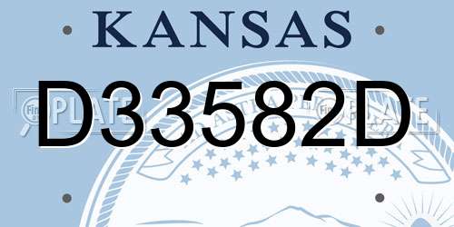 D33582D Kansas License Plate