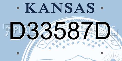 D33587D Kansas License Plate