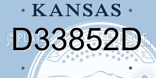 D33852D Kansas License Plate