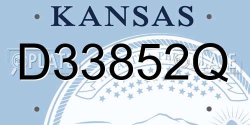 D33852Q Kansas License Plate