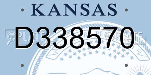 D338570 Kansas License Plate