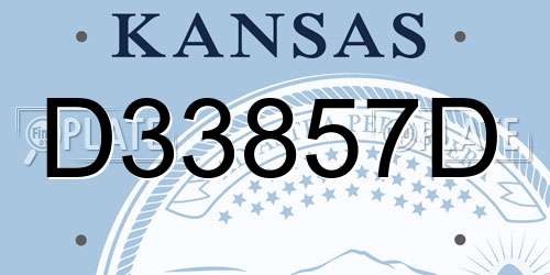 D33857D Kansas License Plate