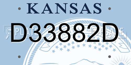 D33882D Kansas License Plate