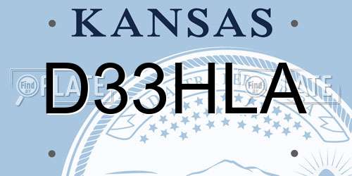 D33HLA Kansas License Plate