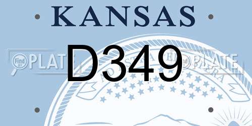 D349 Kansas License Plate