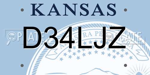 D34LJZ Kansas License Plate