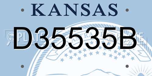 D35535B Kansas License Plate