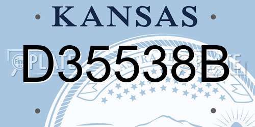 D35538B Kansas License Plate
