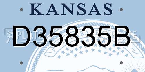 D35835B Kansas License Plate