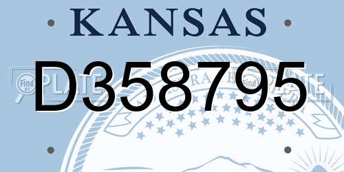 D358795 Kansas License Plate