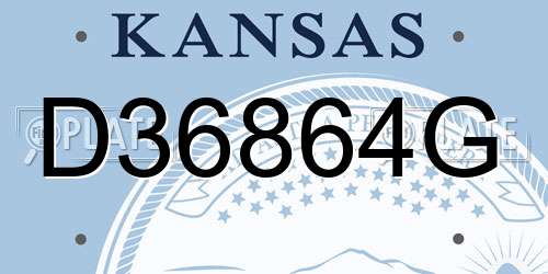 D36864G Kansas License Plate
