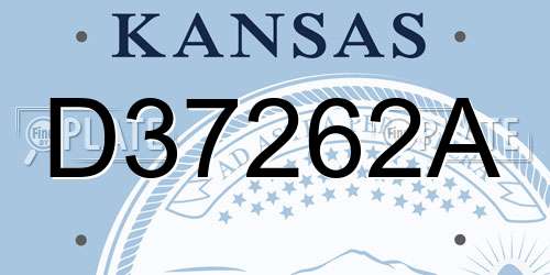 D37262A Kansas License Plate
