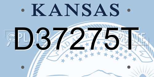 D37275T Kansas License Plate