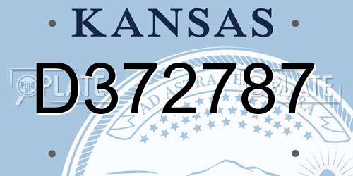 D372787 Kansas License Plate