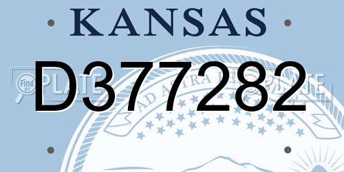 D377282 Kansas License Plate
