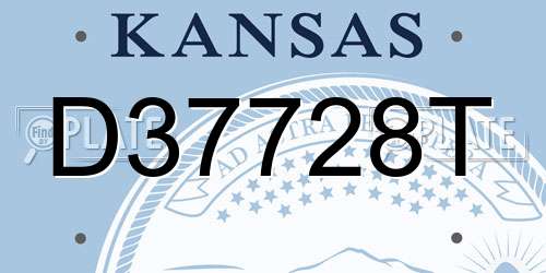 D37728T Kansas License Plate